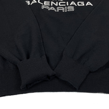 美品 BALENCIAGA バレンシアガ エンブロイダリー 刺繍ロゴ ニット セーター XS ブラック 黒 レディース 高級_画像7