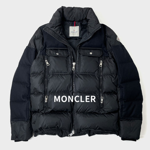 MONCLER DIMIER モンクレール ディミア ウール 切替 ダウンジャケット 4 XL 黒 ブラック メンズ