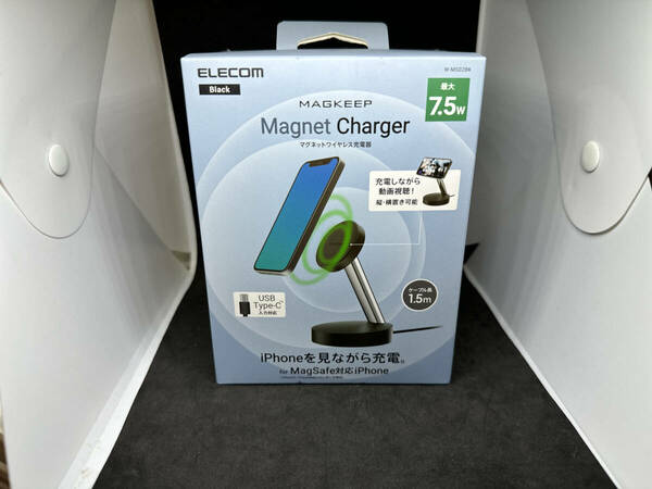 ★ELECOM エレコム ワイヤレス充電器 Magsafe ブラック W-MS02BK★