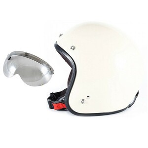72JAM ジェットヘルメット&シールドセット JP MONO HELMET - オフアイボリー XLサイズ:60-62cm +開閉式シールド APS-04 JPIM-6L