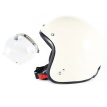 72JAM ジェットヘルメット&シールドセット JP MONO HELMET - オフアイボリー フリーサイズ:57-60cm未満 +開閉式シールド JCBN-01 JPIM-6_画像1