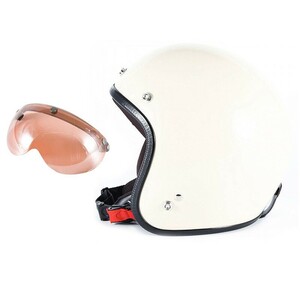 72JAM ジェットヘルメット&シールドセット JP MONO HELMET - オフアイボリー XLサイズ:60-62cm +開閉式シールド APS-05 JPIM-6L