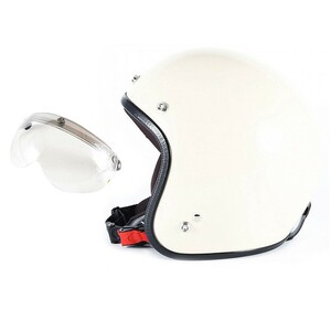 72JAM ジェットヘルメット&シールドセット JP MONO HELMET - オフアイボリー XLサイズ:60-62cm +開閉式シールド APS-02 JPIM-6L