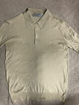 John Smedley/ジョンスメドレー 英国製 最高級品 シーアイランド コットン ニット ポロシャツ コットン ベージュ XS_画像3