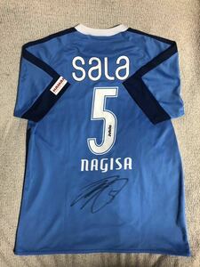 美品 激レア Jリーグ オフィシャル ジュビロ磐田 NAGISA/櫻内 渚選手/5/サイン入り 応援ユニフォーム SAXxネイビー M