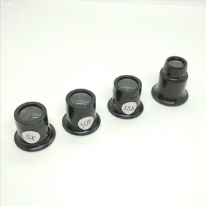  free shipping I magnifier 4 piece set 5 times 10 times 15 times 20 times . ornament goods, wristwatch etc. E51