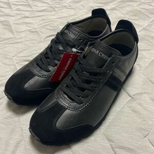 5C【新品　未使用】セダークレスト CEDAR CREST CC-9355 本革 天然皮革 革靴 黒 ブラック スニーカー 25.0 シューズ 格安