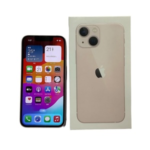 iPhone13mini 128GB Apple アイフォン 本体 箱有 IMEI〇(KDDI) バッテリー最大84%カラー ピンク 箱 シムピン付き【中古】KB-8486