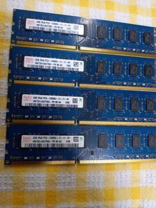 4GB×4枚 hynix 2R×8 PC3-12800U 合計16GB 送料無料1