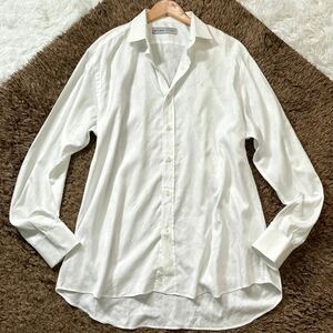  unused . close rare XXL ETRO Etro long sleeve shirt shadow peiz Lee . sphere bandana pattern total pattern white cotton 44 size large size 