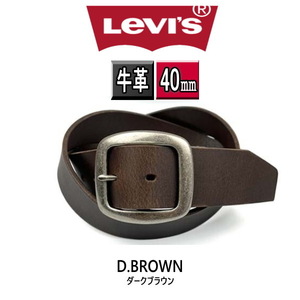 6469 LEVI'S リーバイス 牛革 ベルト 40ミリギャリソンバックル ダークブラウン（チョコ）こげ茶