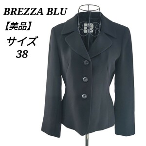ブレッツァブルー BREZZA BLU 美品 ブラックフォーマル テーラードジャケット ブレザー シングル 38 M相当 レディース