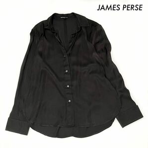 【送料無料】JAMES PERSE ジェームスパース★長袖ブラウス 後ろスリット入り チャコールグレー レディース