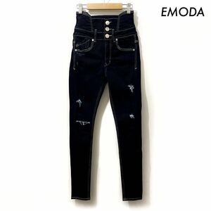 【送料無料】EMODA エモダ★ハイウエストデニム ジーンズ インディゴ