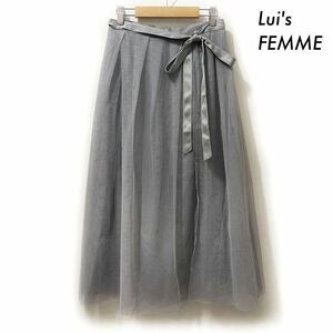 【送料無料】Lui's FEMME ルイスファム★ラップスカート チュール素材 グレー