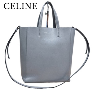 セリーヌ CELINE ２WAYショルダーバッグ トートバッグ バーティカルカバ スモール 旧ロゴ フィービー期 グレー