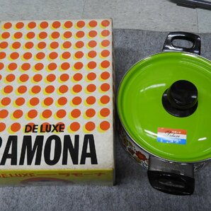 昭和レトロ RAMONA ラモーナ DELUX 鍋 ホーロー鍋 フラワー 22cm 3.3L（5192）の画像1