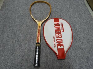 未使用　レトロ　ヴィンテージ　カワサキ　木製　軟式　テニスラケット NUMBER ONE SPECIAL S-No.2000 ケース付　（4661）