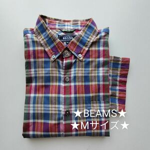 BEAMS★チェックBDシヤツ★Mサイズ★