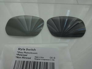 オークリー スタイルスイッチ用 カスタム偏光・調光レンズ Polarized - Grey Photochromic 　Lenses for Oakley STYLE SWITCH 