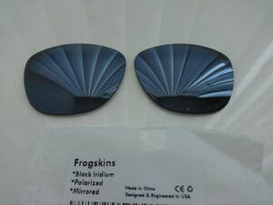 700円引き！P刻印入り！★OAKLEY Frogskins フロッグスキン用 ハイグレード偏光 レンズ BLAK IRIDIUM Color Frogskin　ANTISALT・OIL