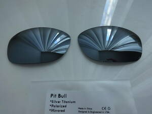 超処分価格！！★　オークリー PIT BULL ピットブル用 カスタム偏光 レンズ SILVER TITANIUM ミラー PITBULL　