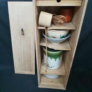 ◎古美名品◎短冊箱 茶道具 一式揃 水指 建水 抹茶碗 棗 蓋置 柄杓 茶筅 在銘 陶印 亀陶 他 即発送