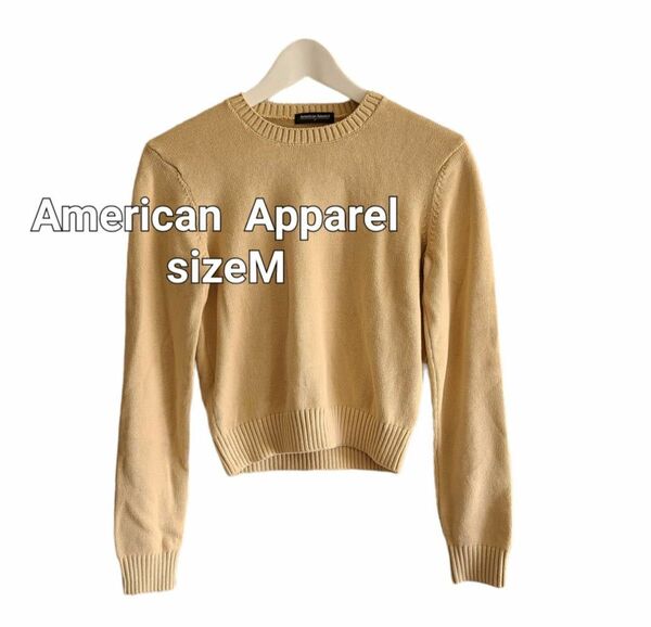 未使用 American Apparel コットンセーターColor ベージュ系sizeMmade in USA