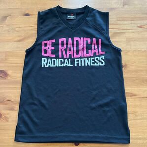 RADICAL FITNESS ラディカルフィットネス☆BE RADICALロゴタンクトップ☆ブラック×ピンク☆XSサイズ