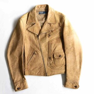 【最高級品】POLO RALPH LAUREN 【LEATHER RIDERS JACKET】S レザー ライダース ジャケット ラルフローレン 2404679