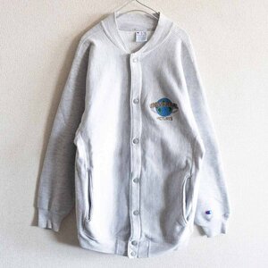 【雰囲気抜群】CHAMPION【90s REVERSE WEAVE スナップ カーディガン】M USA製 リバースウィーブ グレー チャンピオン u2405015