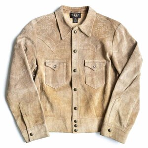 【希少/名作】 RRL【 WESTERN SUEDE LEATHER JACKET】L スウェード ウエスタン レザー ジャケット 2405154