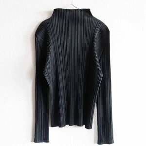 【美品】 PLEATS PLEASE【プリーツ カットソー 】 4 ブラック プリーツプリーズ ISSEY MIYAKE 2405122