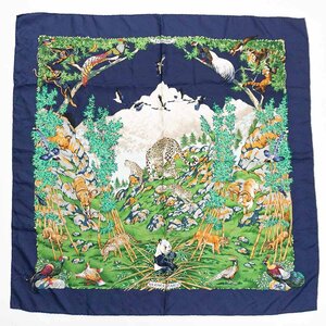 【最高級品】 HERMES 【CARRE90/SICHUAN 四川省 カレ90 スカーフ】 アニマル柄 動物 アニマル 鳥 パンダ シルク エルメス 2405196