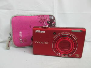 T4-105　Nikon(ニコン)　デジタルカメラ COOLPIX 【S6200】 NIKKOR 10X WIDE OPTICAL ZOOM ED VR 4.5-45.0㎜ 1:3.2-5.8 ソフトケース付き