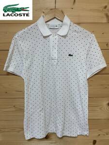 ★入手困難品★美中古・ LACOSTE（ラコステ）★ポロシャツ（鹿の子）SLIM FIT　WHITE サイズFR3 US5　JPサイズM　