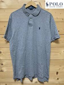 入手困難品★美中古・ POLO RALPH LAUREN（ラルフローレン）★ポロシャツ　CUSTOM FIT GRAY　サイズL