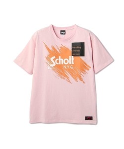 「schott」 半袖Tシャツ X-LARGE ライトピンク メンズ