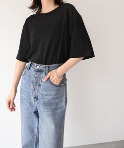 「CANAL JEAN」 半袖Tシャツ ONE SIZE ブラック レディース