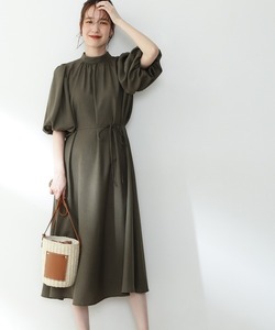 「N.（N. Natural Beauty Basic）」 半袖ワンピース MEDIUM カーキ レディース