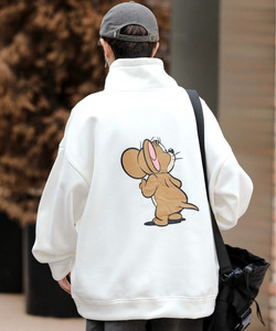 「TOM&JERRY」 スウェットカットソー LARGE ホワイト メンズ