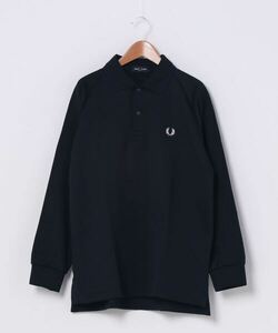 「FRED PERRY」 長袖ポロシャツ S ネイビー メンズ