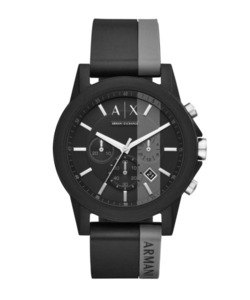 「ARMANI EXCHANGE」 アナログ腕時計 FREE ブラック×グレー メンズ