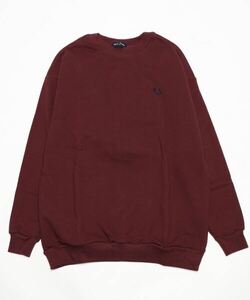 「FRED PERRY」 スウェットカットソー X-LARGE バーガンディー メンズ