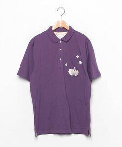 「Design Tshirts Store graniph」 刺繍半袖ポロシャツ「クレヨンしんちゃんコラボ」 M パープル メンズ_画像1