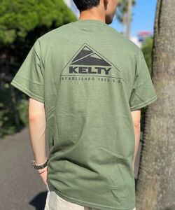 「KELTY」 半袖Tシャツ L オリーブ メンズ