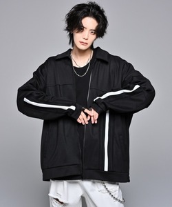 「ADRER」 ジップアップブルゾン MEDIUM ホワイト×ブラック メンズ