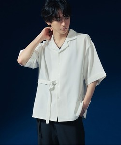 「Ellno Loset」 7分袖シャツ LARGE オフホワイト メンズ