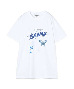 「GANNI」 半袖Tシャツ S ホワイト レディース