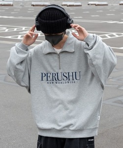 「Perushu」 スウェットカットソー MEDIUM 杢グレー メンズ